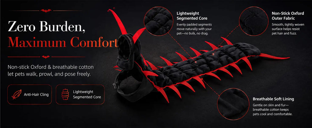 Cat Costume Centipede Outfit,Funny Pet Cosplay Costumes, Adjustable Straps for Small Medium Large Cats Outdoor Party Dress