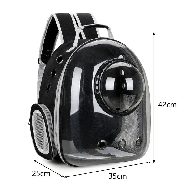 Space Capsule Pet Backpack | Transparent Breathable Carrier for Cats &amp; Small Dogs