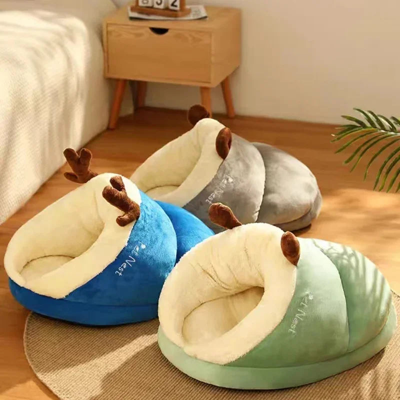 Slipper Shaped Dog Bed | Cozy Foldable Washable Pet House for Small Dogs &amp; Cats