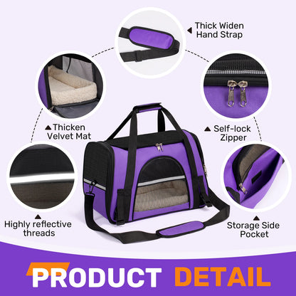 Soft-Sided Pet Carrier Bag | Airline Approved | Up to 15 lbs
