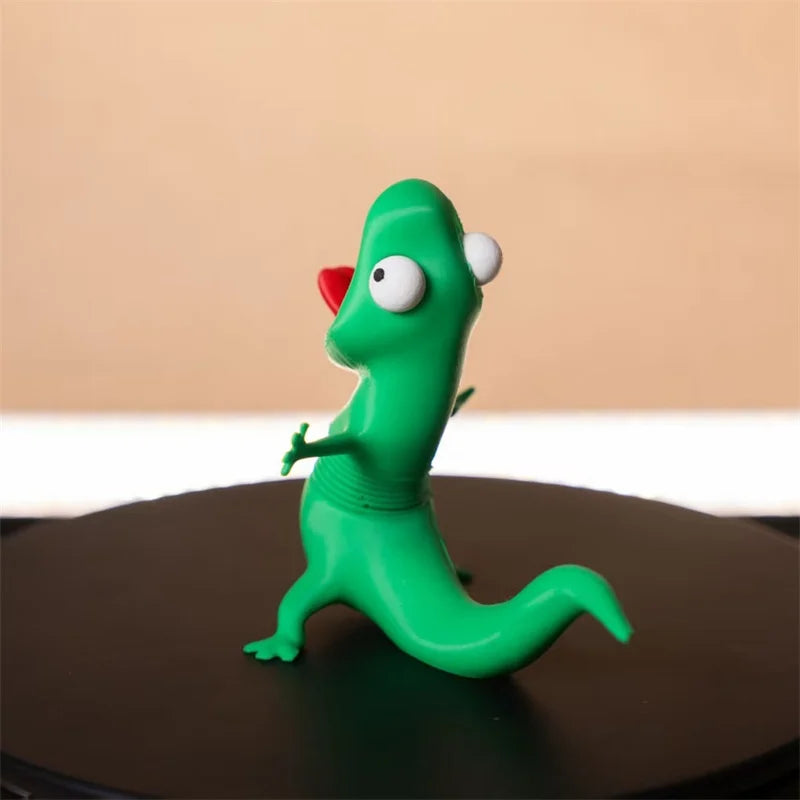 3D Printed Cute Lizard Tom Desktop Pendant Swinging Head Car Mini Decorative Pendant Anime Beaver Cute Lizard Cartoon Decor Gift