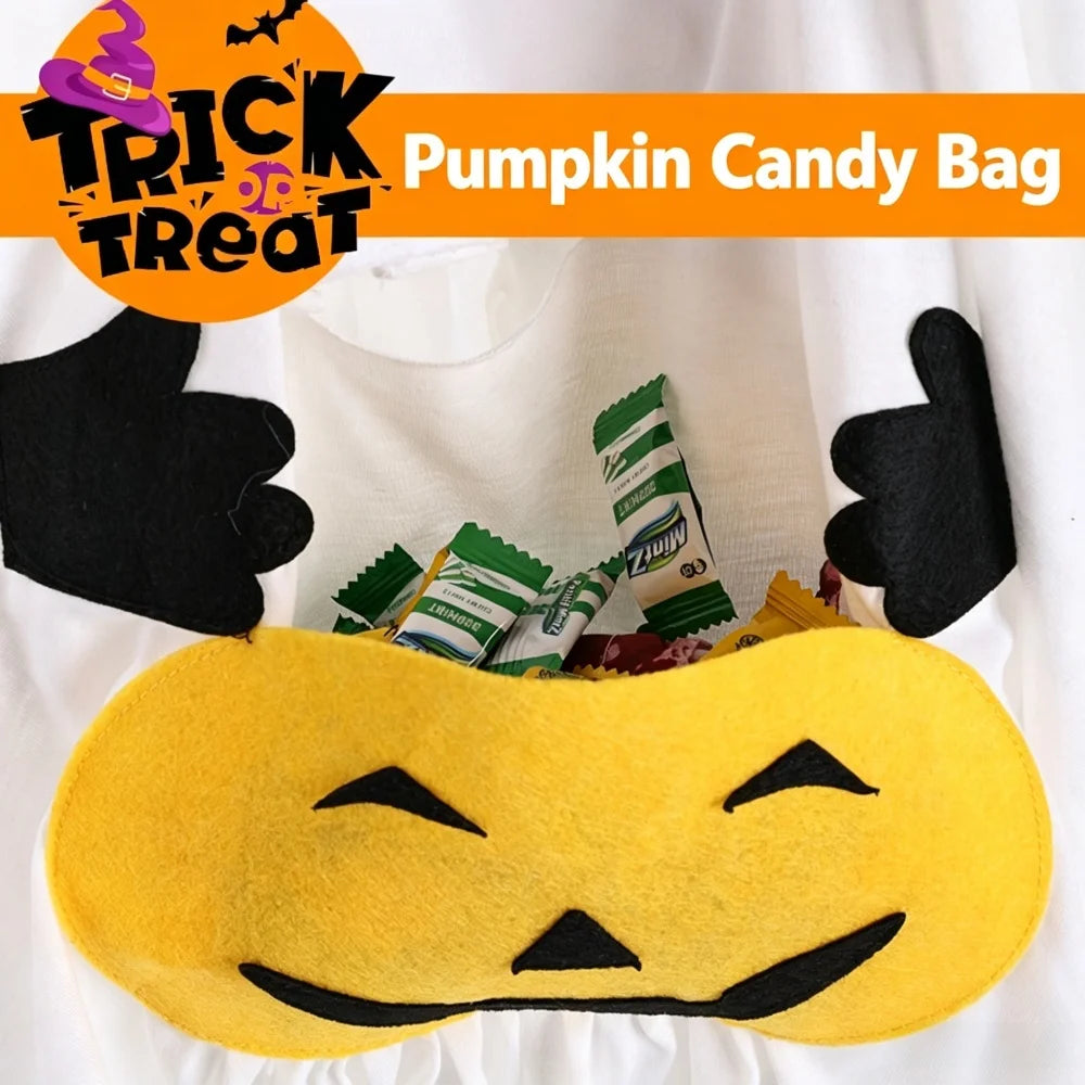 Halloween Pet Costume Ghost Pumpkin with Witch Hat And Candy Pocket Cute Cosplay Clothes for Small Medium Large Dogs And Cats