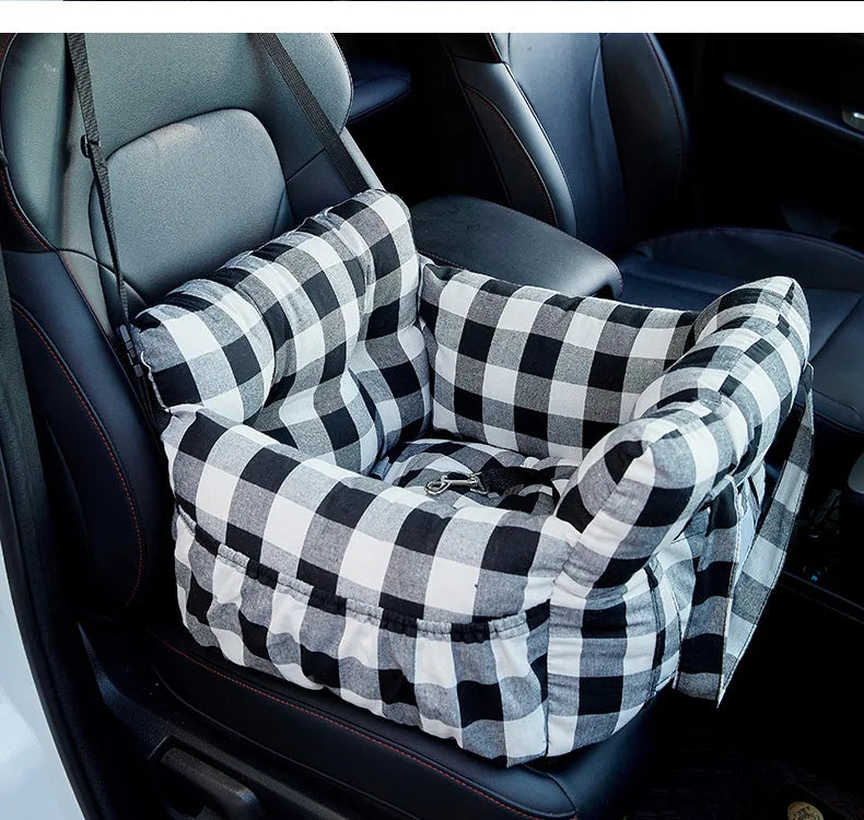 Dog Car Seat with Safety Belt – Non-Slip Washable Travel Carrier for Small Dogs