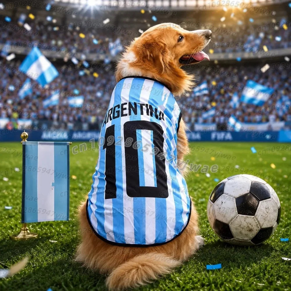 National Team Dog Soccer Jersey, Sleeveless Summer Vest for Dogs