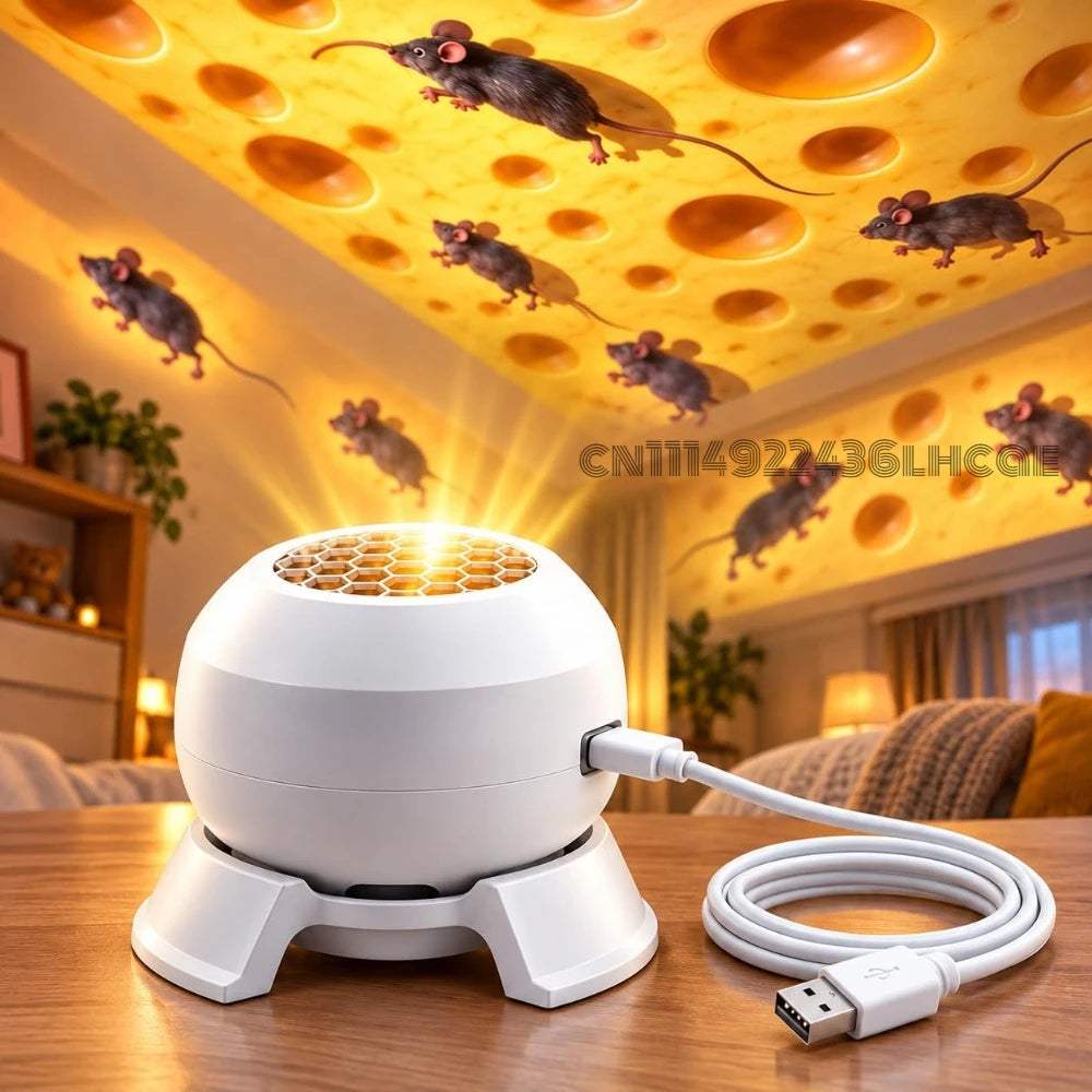 Rotating Cat Projector, 360° Moving Mouse Toy for Indoor Cats, USB Powered Interactive moving mouse projection for indoor cats