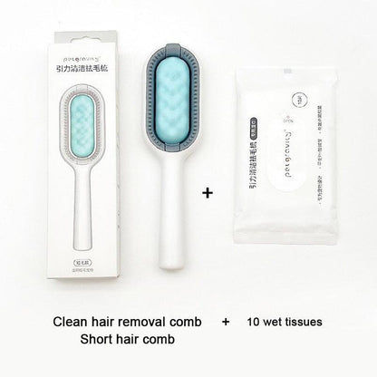 Cat Cleaning Comb Cat Hair Remover to Remove Floating Hair Sticky Fur Universal Pet Grooming Brush for Cat Dog Paired with Wipes Pet Cleaning Hair Removal Comb For Massaging And Removing Loose Hair