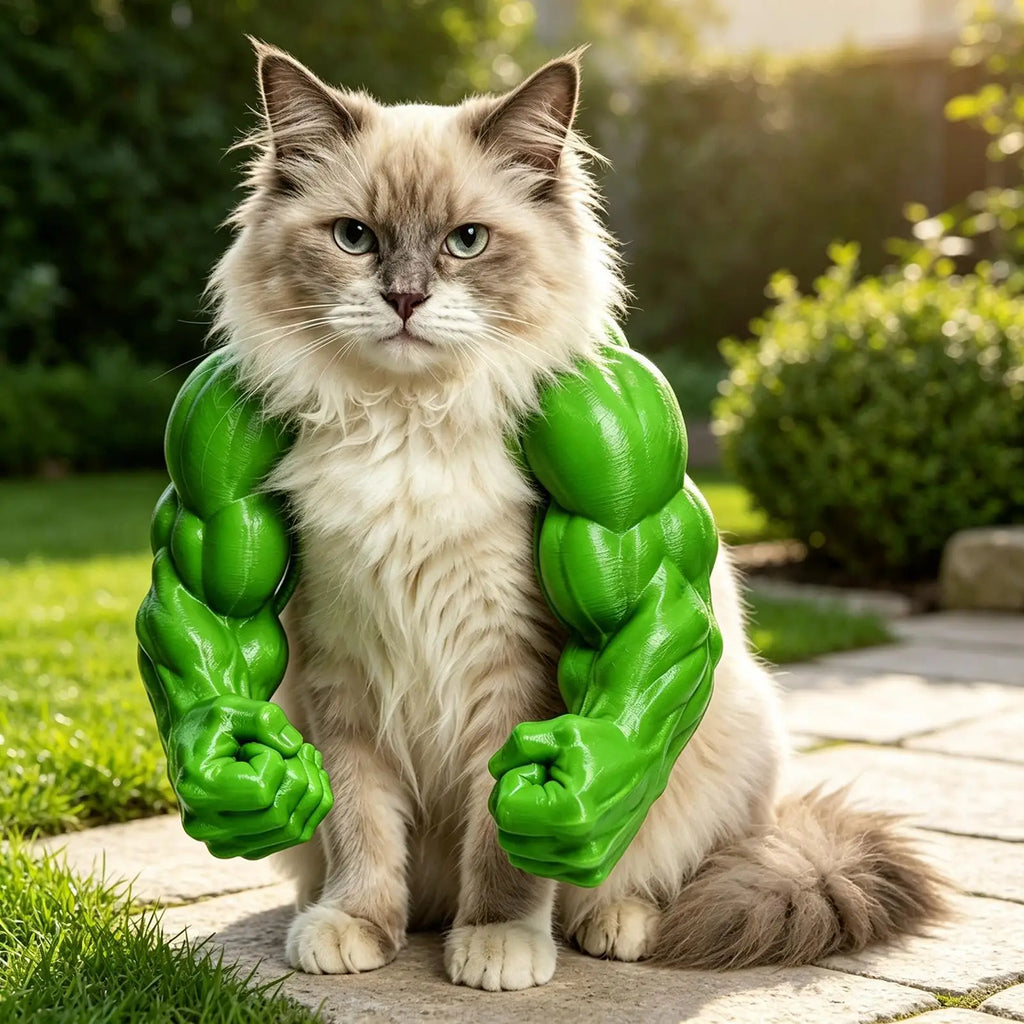 Funny Cat Muscle Arms Costume Prop