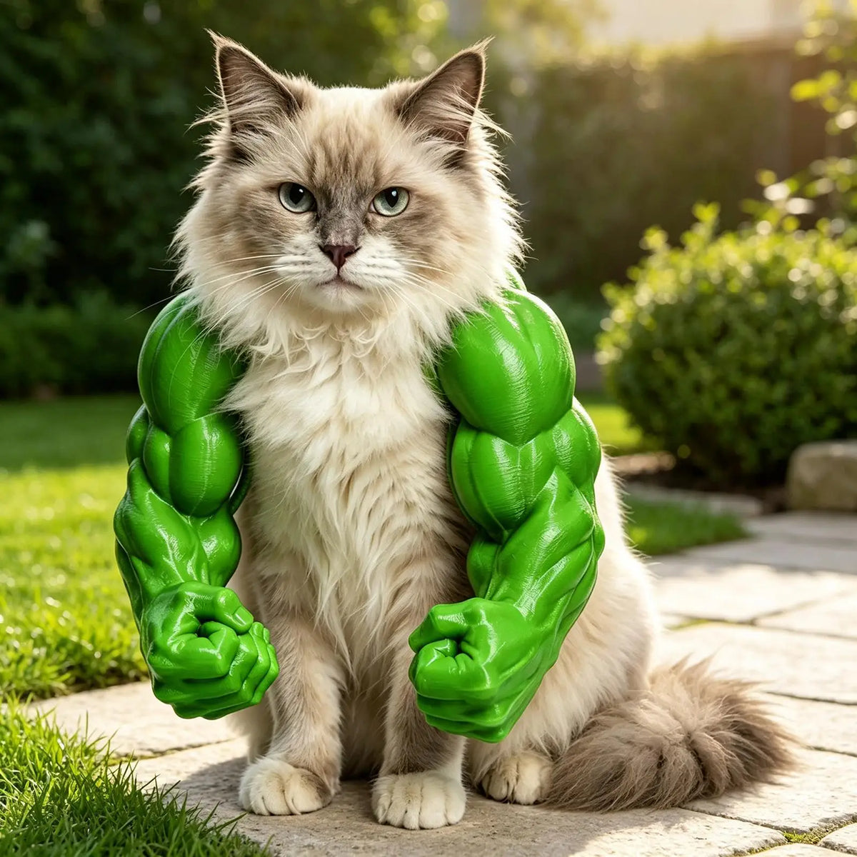 Funny Cat Muscle Arms Costume Prop
