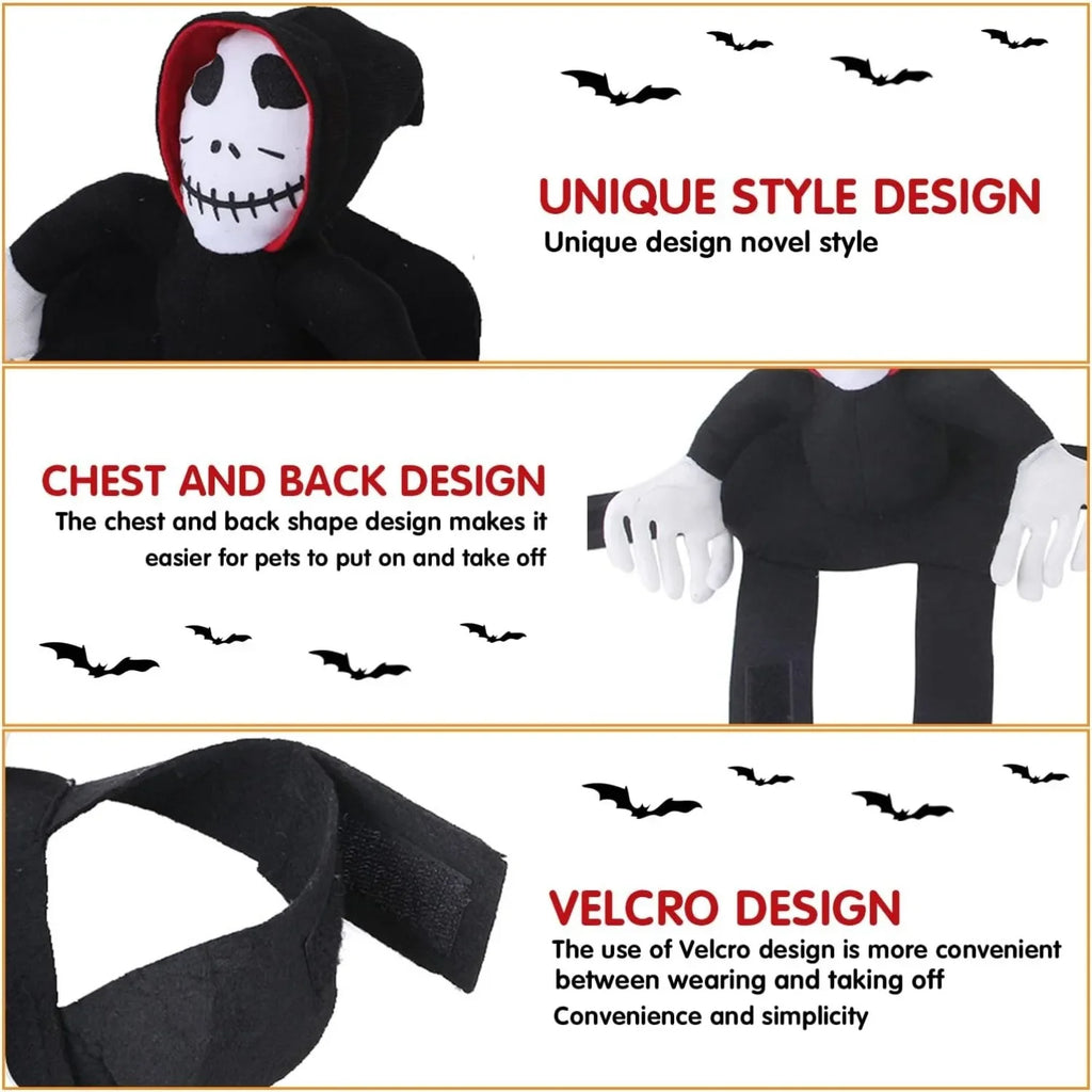 Halloween Pet Costume Ghost Costumes for Dogs Pets Party Cosplay Clothing Halloween Black Cat Costume for Small To Large Dogs
