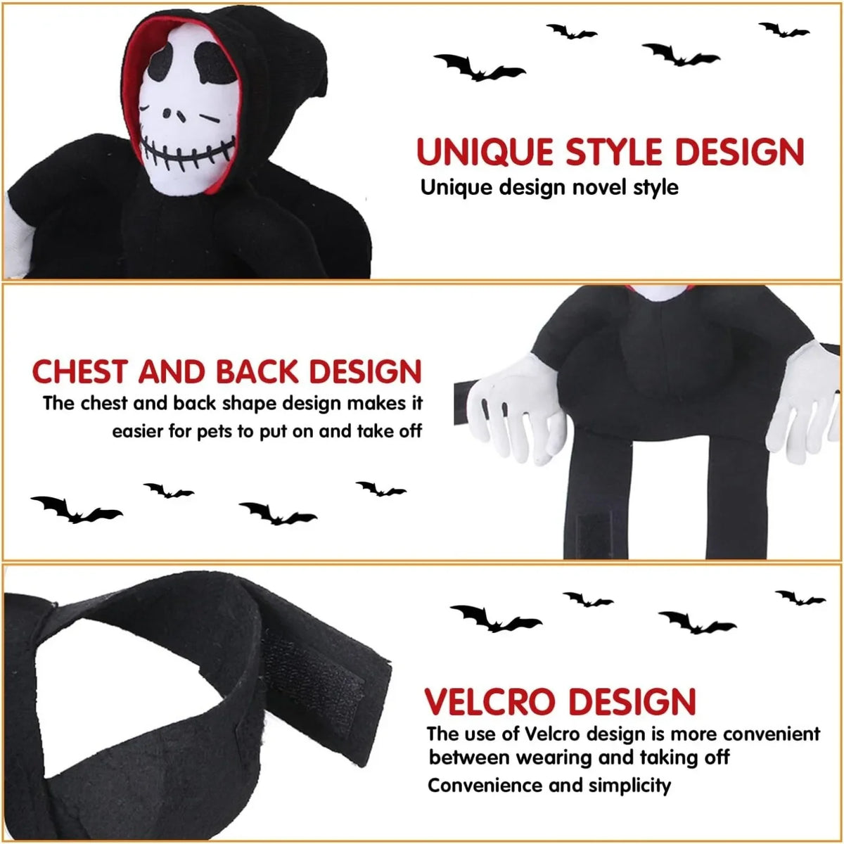 Halloween Pet Costume Ghost Costumes for Dogs Pets Party Cosplay Clothing Halloween Black Cat Costume for Small To Large Dogs