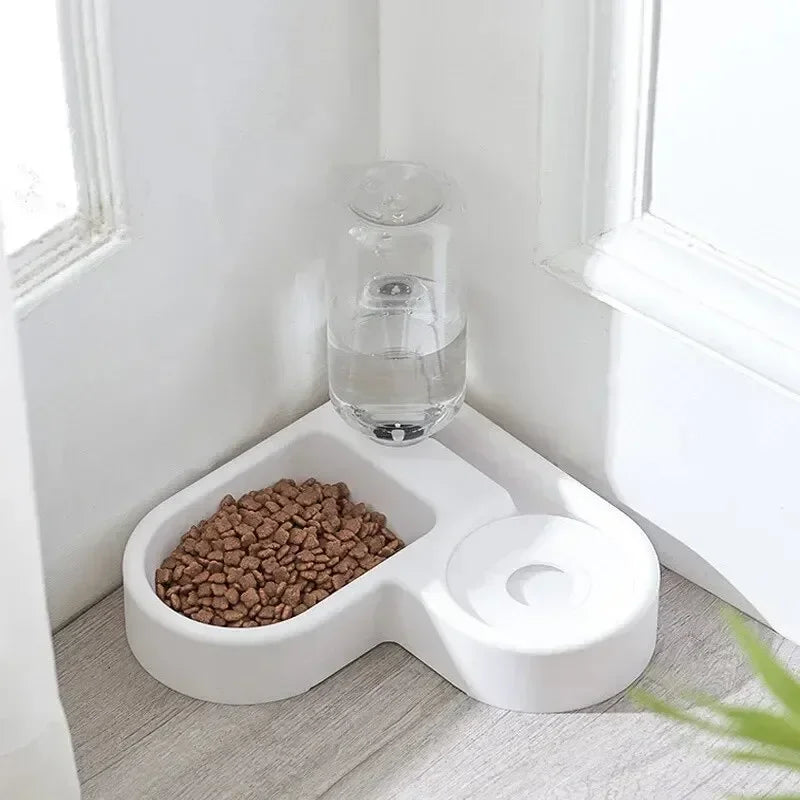 Double Bowl Pet Feeder Set