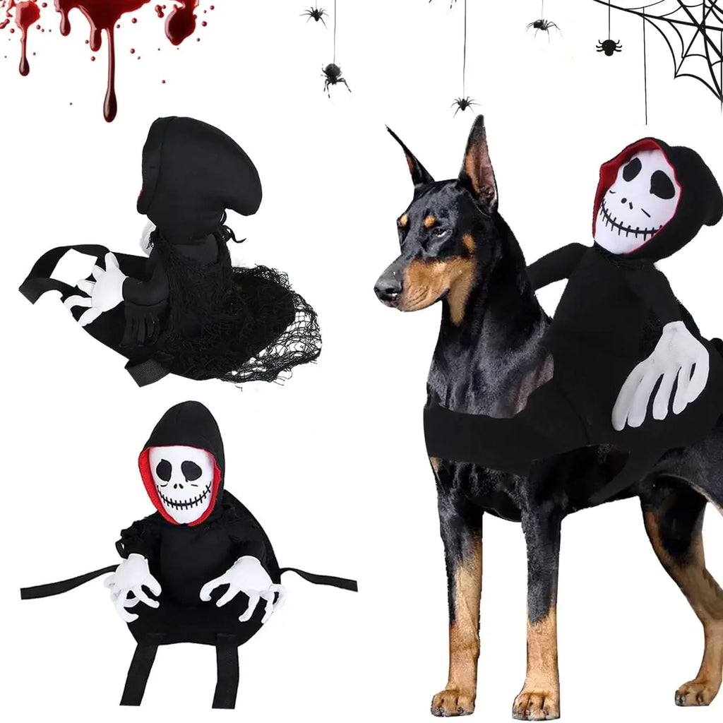 Halloween Pet Costume Ghost Costumes for Dogs Pets Party Cosplay Clothing Halloween Black Cat Costume for Small To Large Dogs