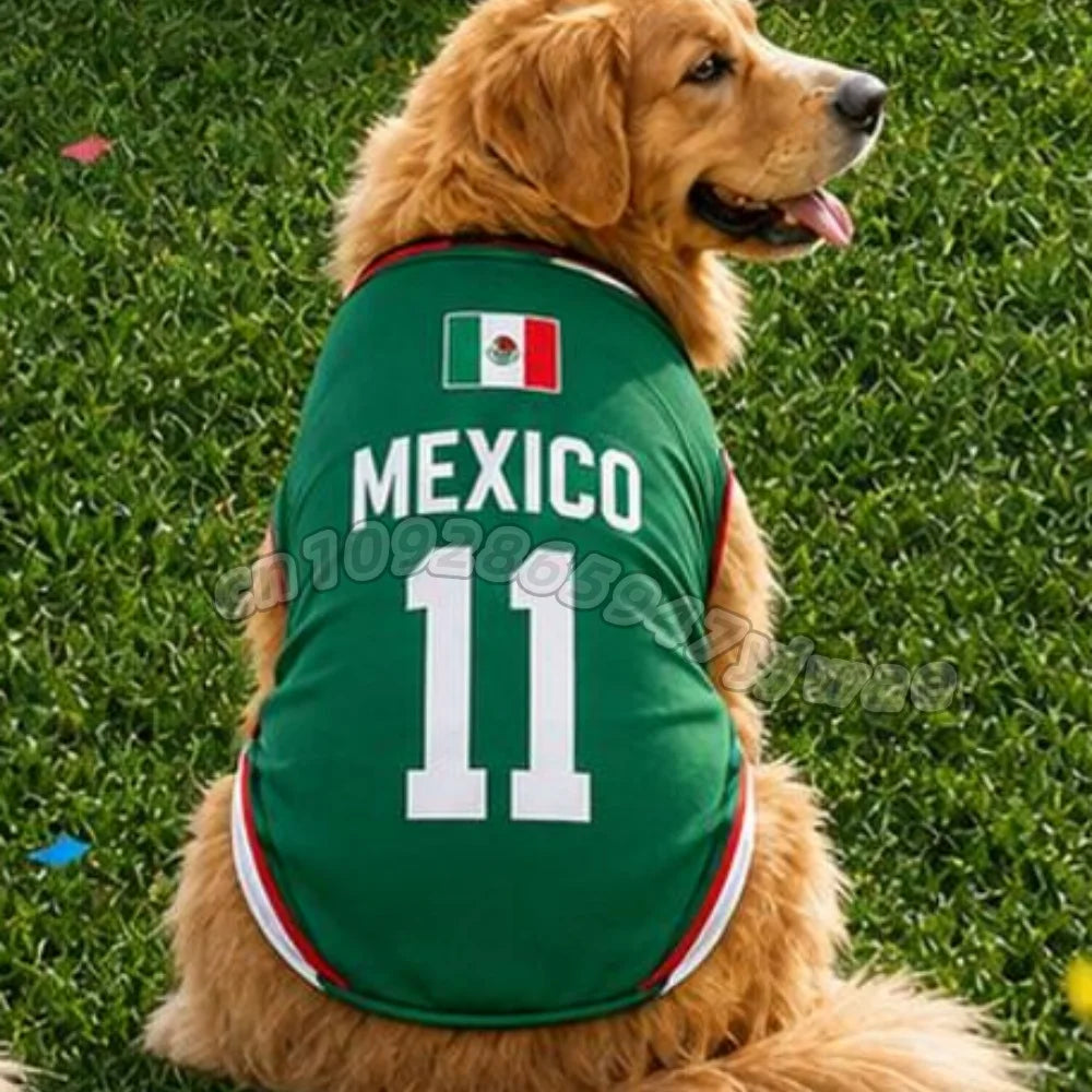 Summer Dog Clothes CANADA Brazil Germany print Basketball Clothes Puppy T-Shirt Summer Pet Cat Shirts For  soccer fans  Dogs
