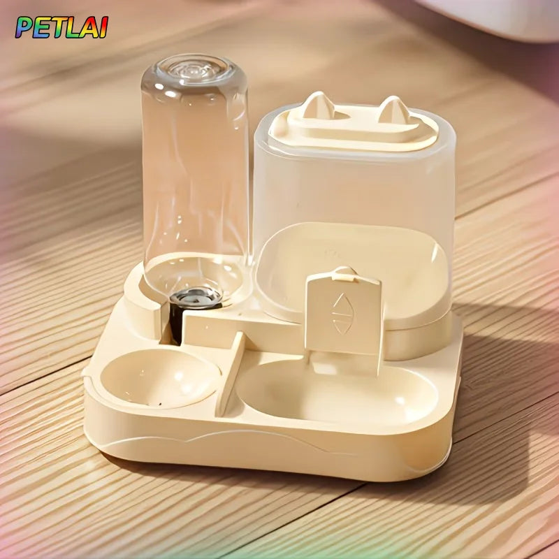 Cat Food and Water Feeder with Transparent Container