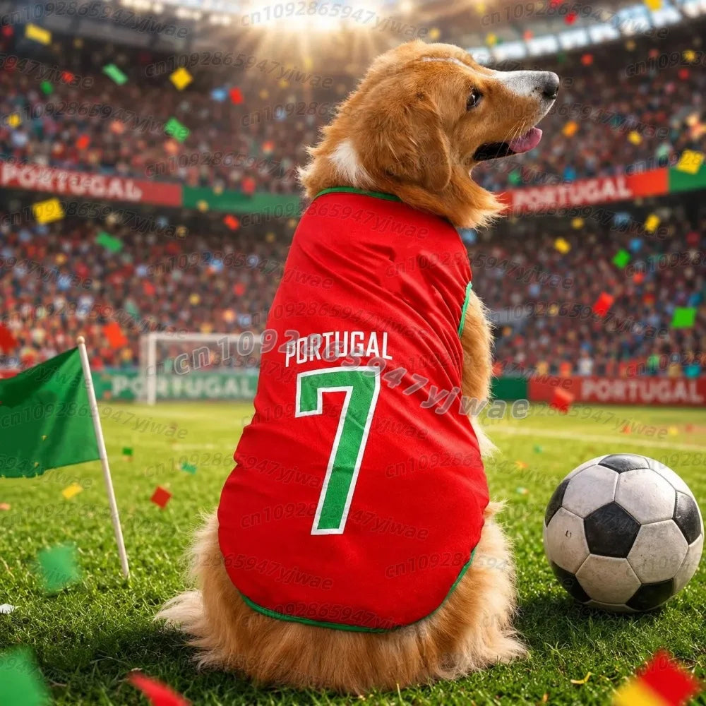 National Team Dog Soccer Jersey, Sleeveless Summer Vest for Dogs