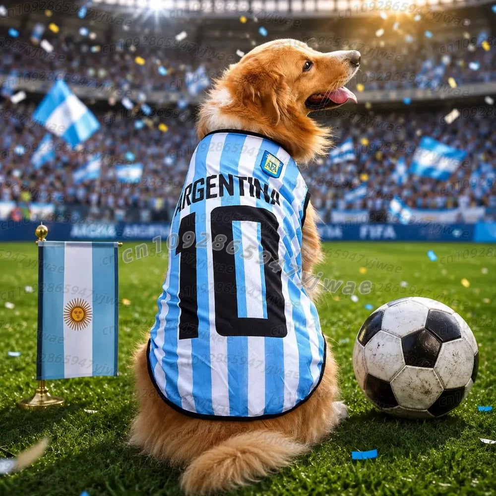 National Team Dog Soccer Jersey, Sleeveless Summer Vest for Dogs