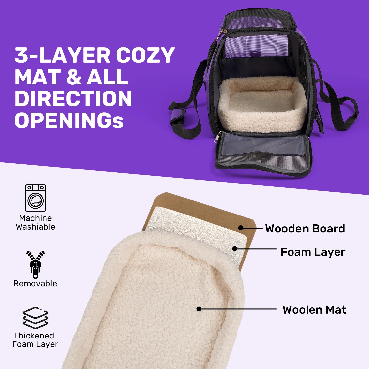 Soft-Sided Pet Carrier Bag | Airline Approved | Up to 15 lbs