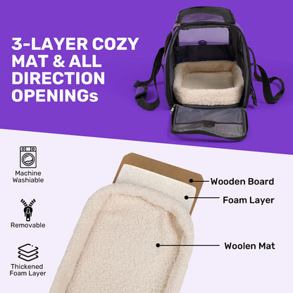 Soft-Sided Pet Carrier Bag | Airline Approved | Up to 15 lbs