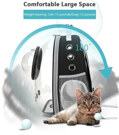 Space Capsule Pet Backpack | Transparent Breathable Carrier for Cats &amp; Small Dogs