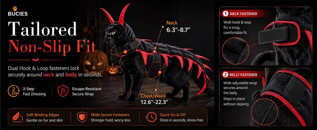 Cat Costume Centipede Outfit,Funny Pet Cosplay Costumes, Adjustable Straps for Small Medium Large Cats Outdoor Party Dress
