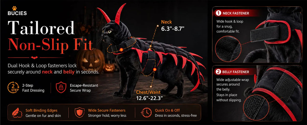Cat Costume Centipede Outfit,Funny Pet Cosplay Costumes, Adjustable Straps for Small Medium Large Cats Outdoor Party Dress