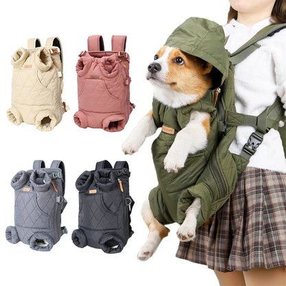 Winter Pet Carrier Backpack | Thicken Warm Windproof Hands-Free Bag for Small Dogs &amp; Cats