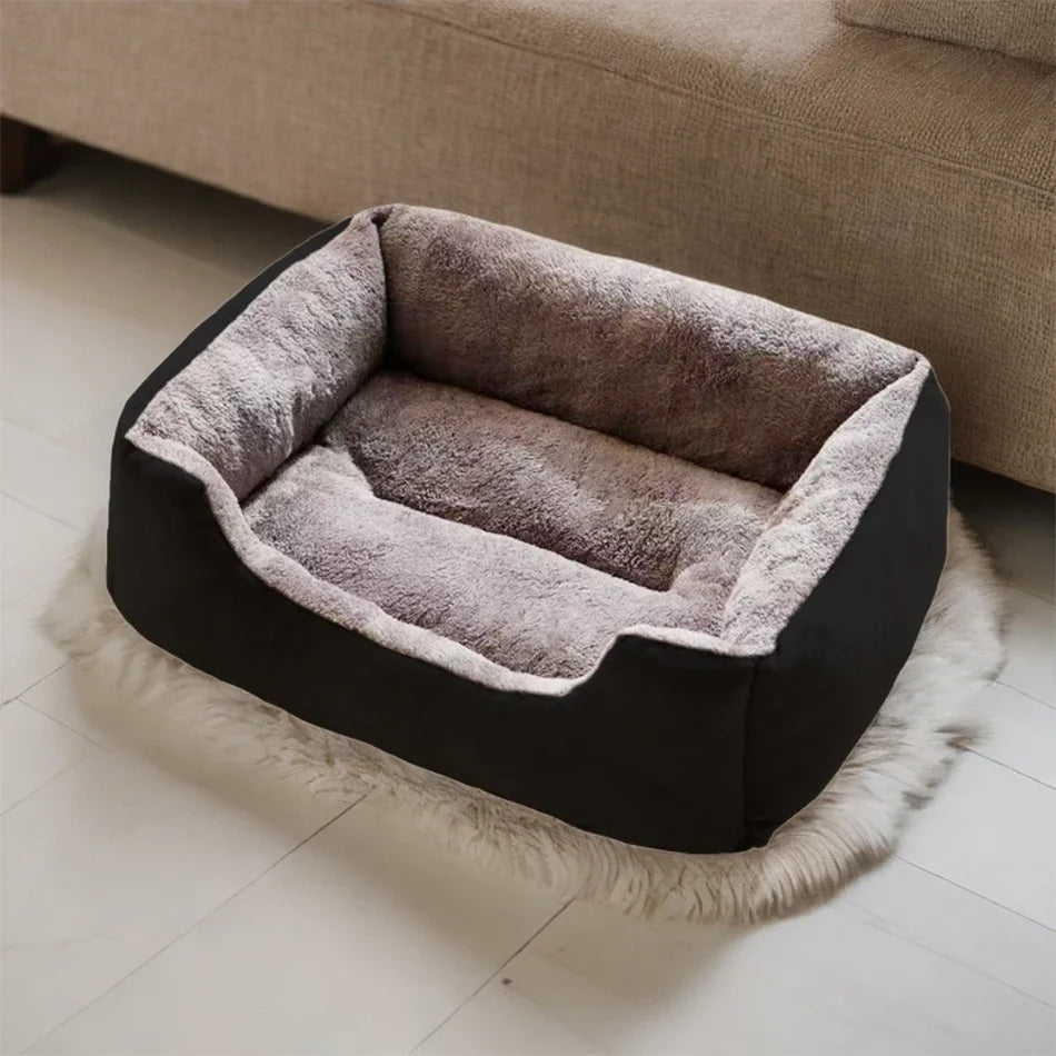 Plush Pet Cushion Bed – Soft Breathable Basket Bed for Cats &amp; Dogs (S to XXL)