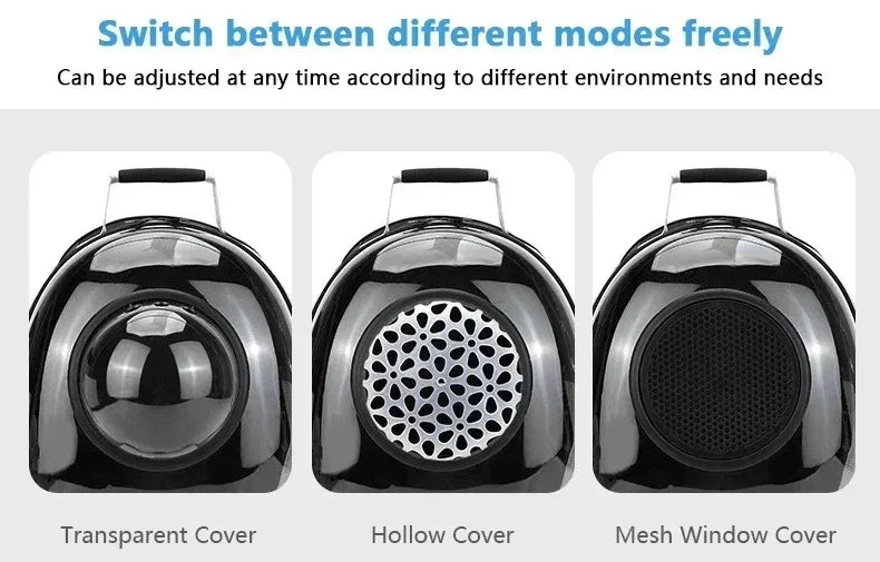 Space Capsule Pet Backpack | Transparent Breathable Carrier for Cats &amp; Small Dogs