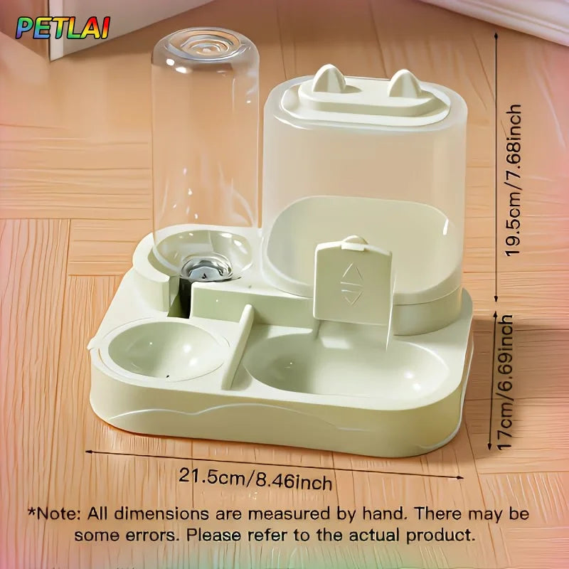 Cat Food and Water Feeder with Transparent Container