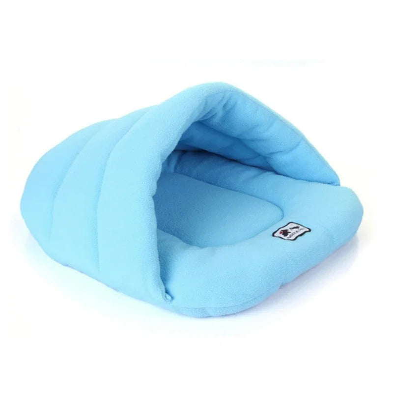 Slipper-Shaped Pet Bed Cave – Warm Cotton Sleeping Nest for Small Dogs &amp; Cats