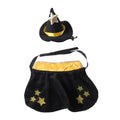 1 Set Halloween Pet Cat Witch Costume Black Cape Wizard Hat Moon Star Cloak for Small Medium Dogs Party Cosplay