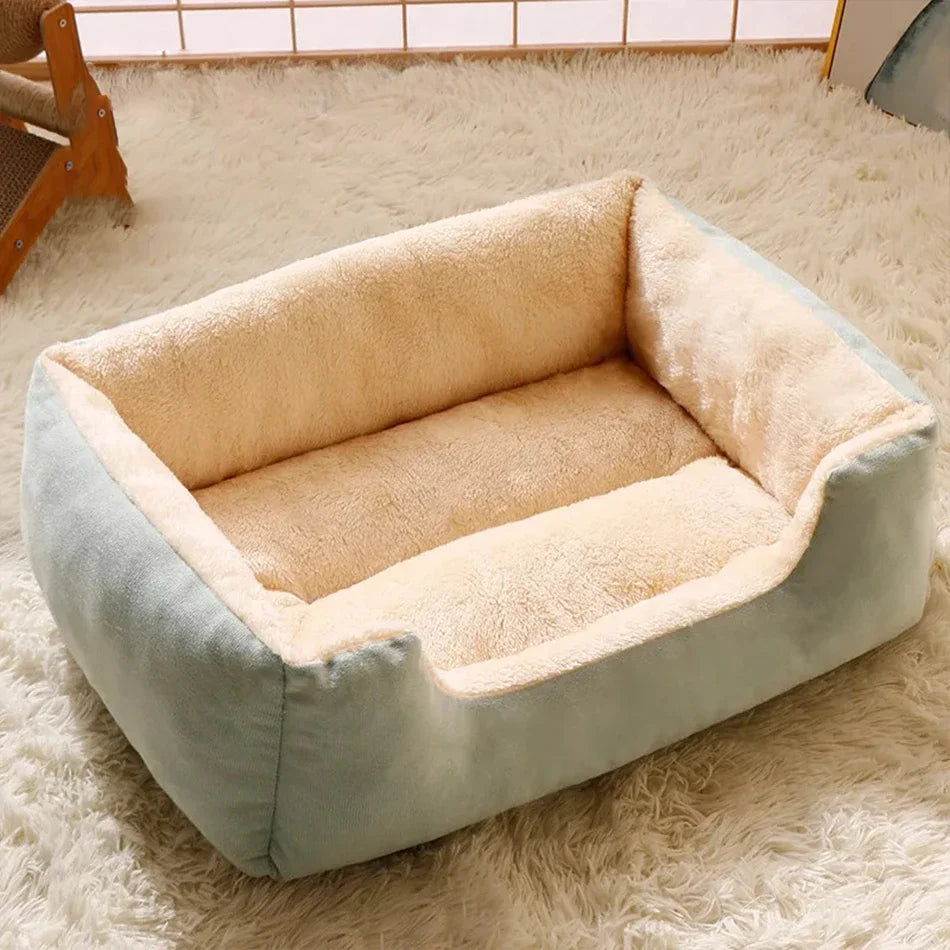 Plush Pet Cushion Bed – Soft Breathable Basket Bed for Cats &amp; Dogs (S to XXL)