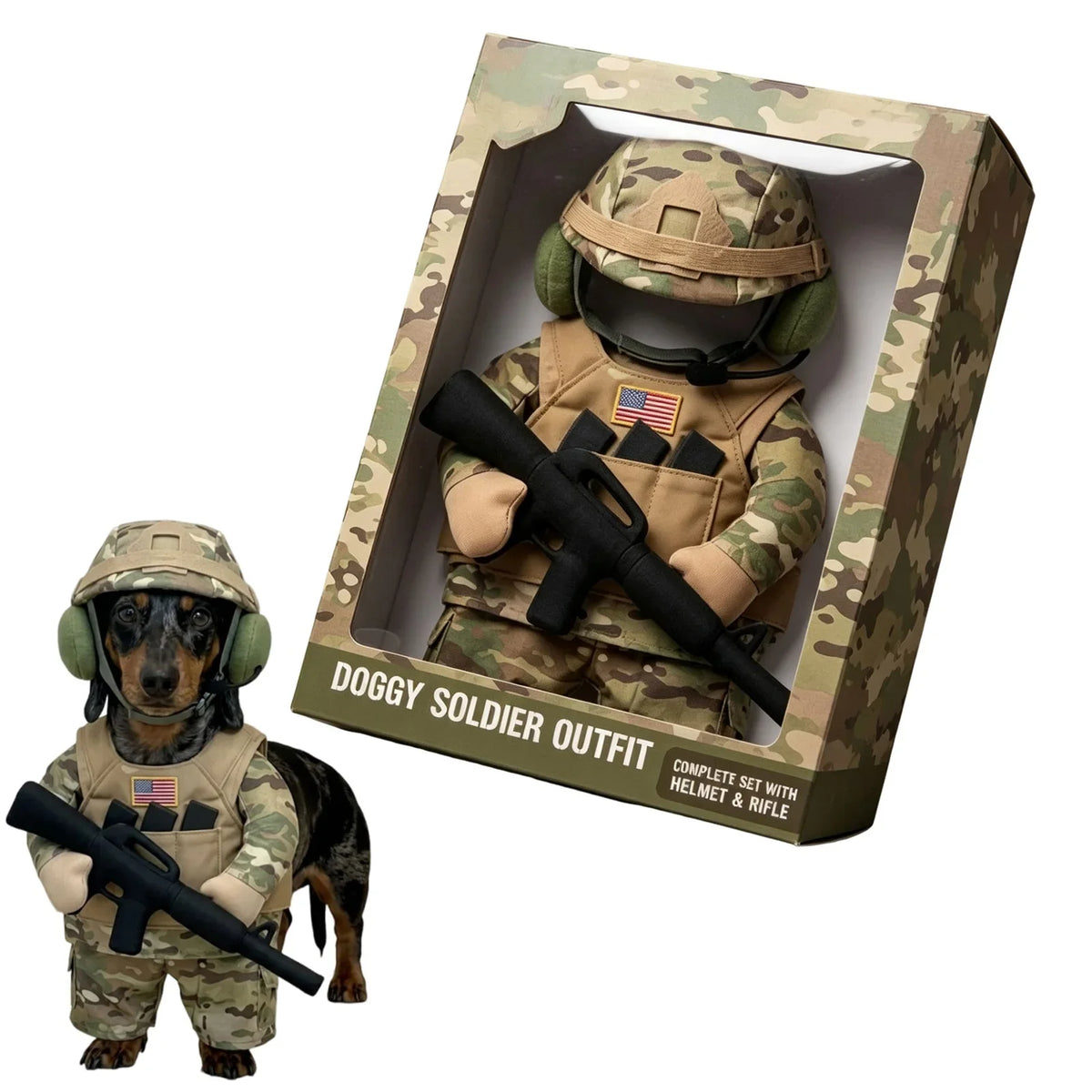 Halloween Pet Soldier Costume for Small Female Dogs & Cats, Funny Pet Cosplay Clothes Outfit Apparel for Puppy Party Dress