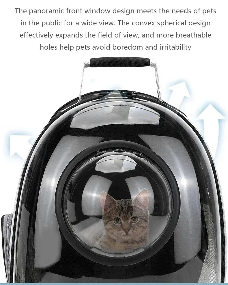 Space Capsule Pet Backpack | Transparent Breathable Carrier for Cats &amp; Small Dogs