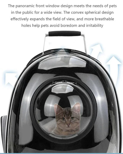 Space Capsule Pet Backpack | Transparent Breathable Carrier for Cats &amp; Small Dogs