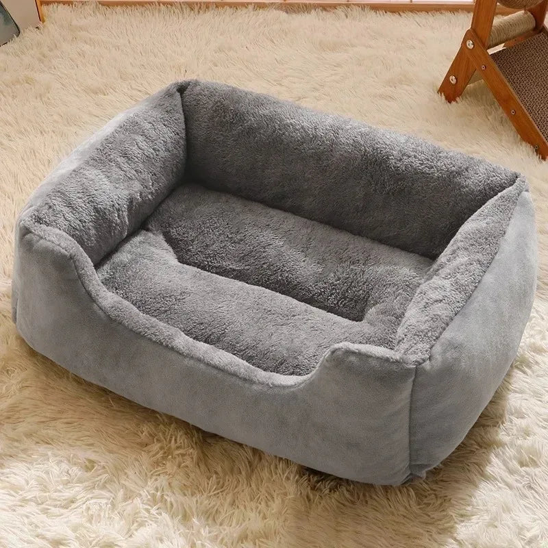 Plush Pet Cushion Bed – Soft Breathable Basket Bed for Cats &amp; Dogs (S to XXL)