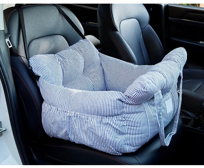 Dog Car Seat with Safety Belt – Non-Slip Washable Travel Carrier for Small Dogs
