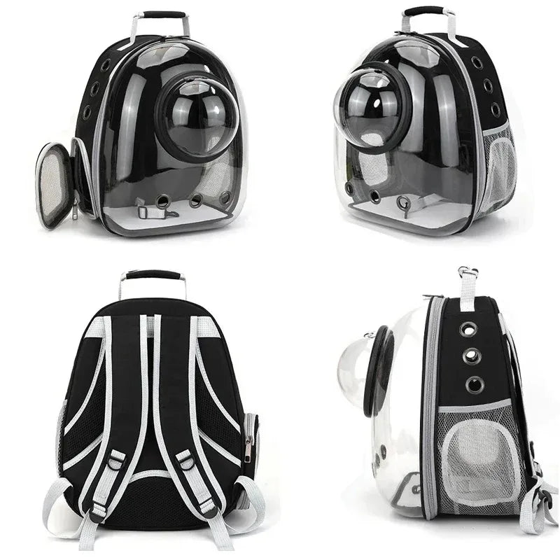 Space Capsule Pet Backpack | Transparent Breathable Carrier for Cats &amp; Small Dogs
