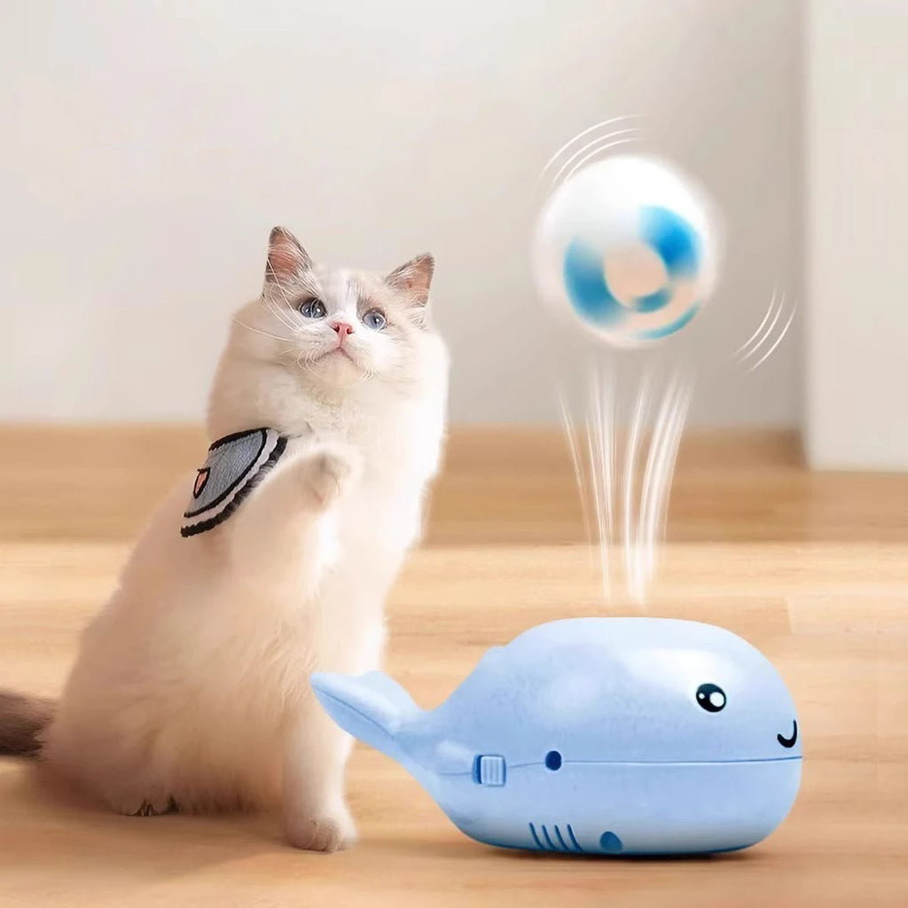 Whale-Shaped Floating Ball Cat Toy
