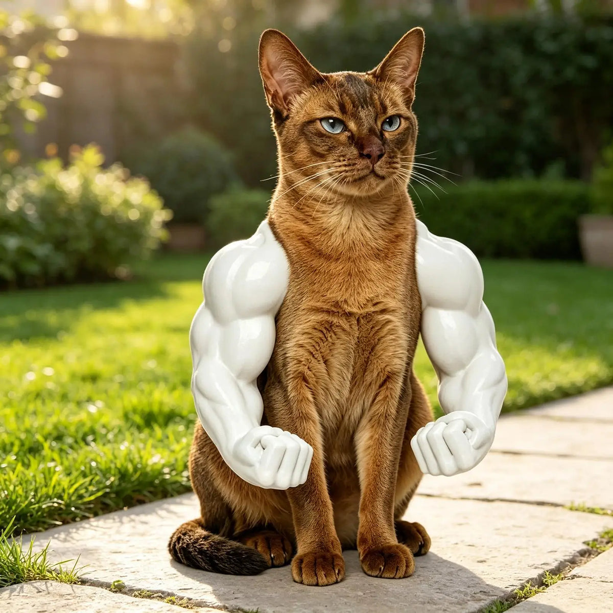 Funny Cat Muscle Arms Costume Prop