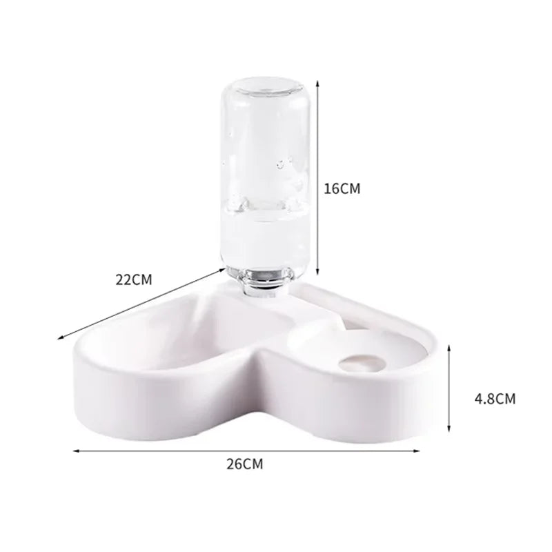 Double Bowl Pet Feeder Set