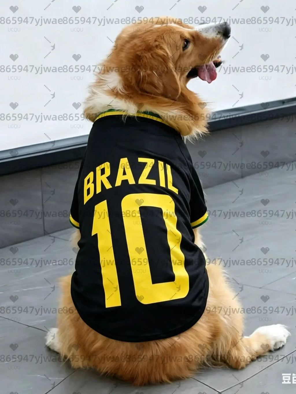 BRASIL NO.10 Pet Dog VEST Soft Breathable Football Jersey Costume for Dogs Sports Team Fan Style Comfortable Cute Sportswear