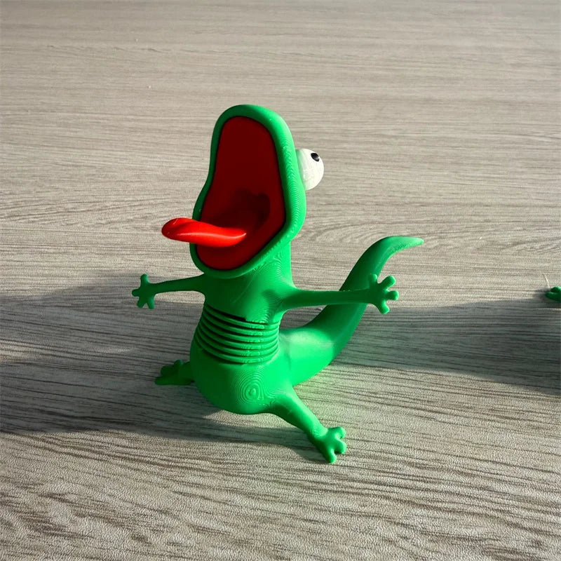 3D Printed Cute Lizard Tom Desktop Pendant Swinging Head Car Mini Decorative Pendant Anime Beaver Cute Lizard Cartoon Decor Gift