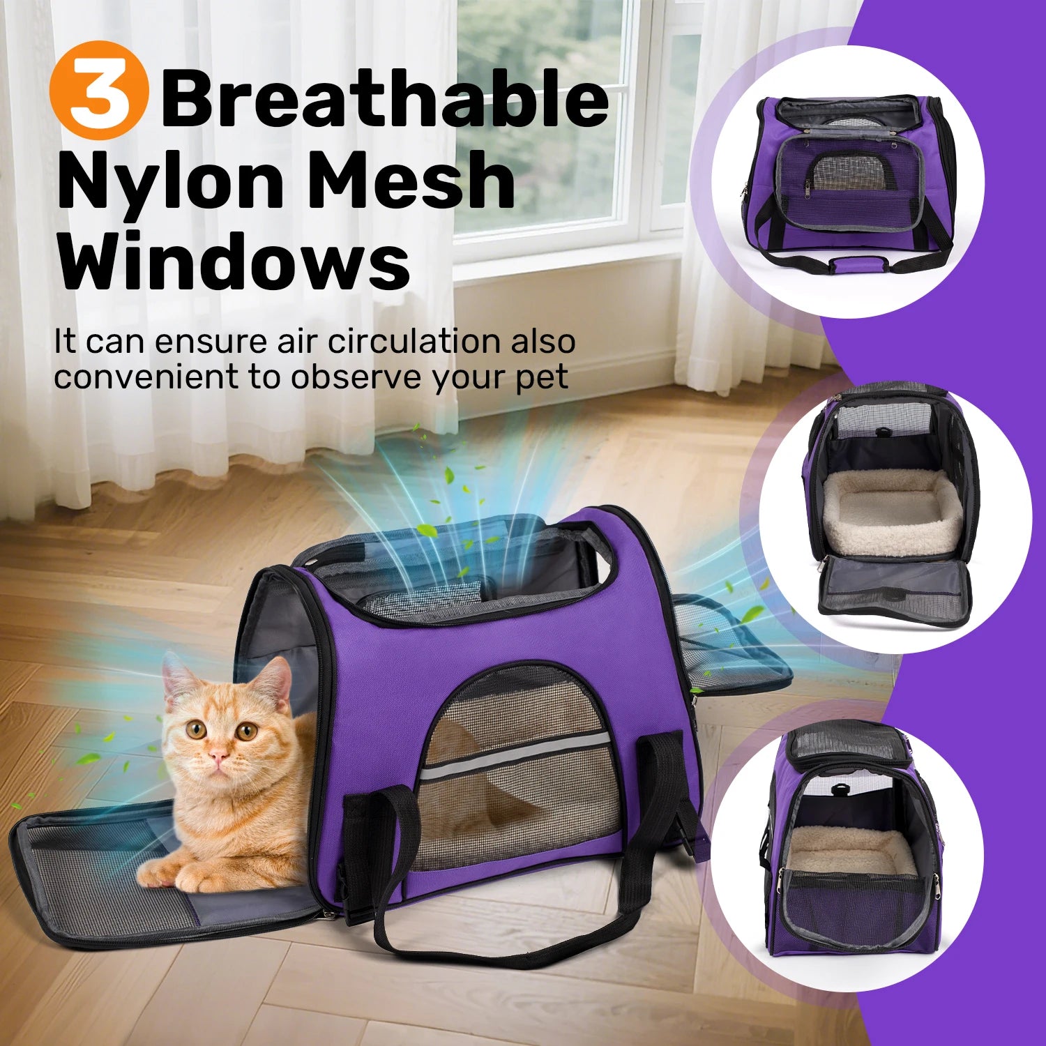 Soft-Sided Pet Carrier Bag | Airline Approved | Up to 15 lbs