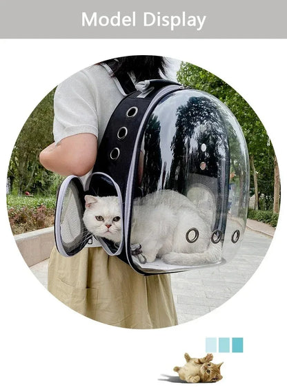 Space Capsule Pet Backpack | Transparent Breathable Carrier for Cats &amp; Small Dogs