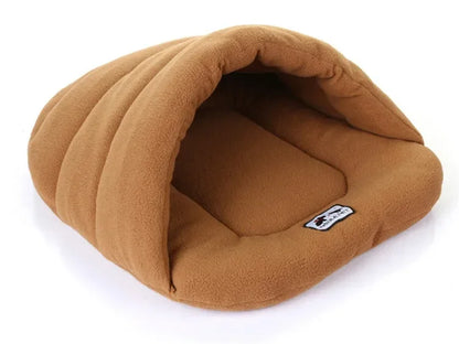 Slipper-Shaped Pet Bed Cave – Warm Cotton Sleeping Nest for Small Dogs &amp; Cats