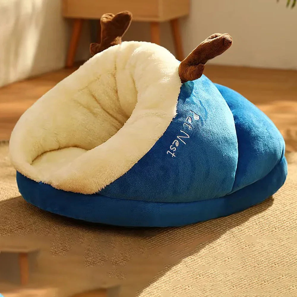 Slipper Shaped Dog Bed | Cozy Foldable Washable Pet House for Small Dogs &amp; Cats