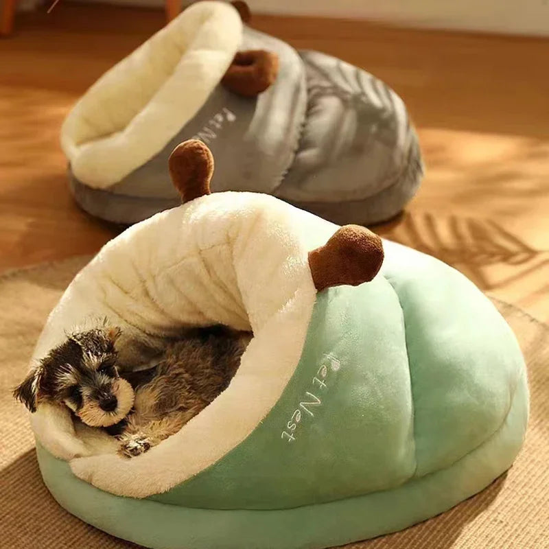 Slipper Shaped Dog Bed | Cozy Foldable Washable Pet House for Small Dogs &amp; Cats