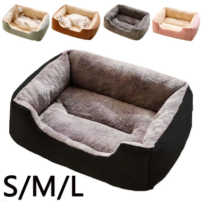 Plush Pet Cushion Bed – Soft Breathable Basket Bed for Cats &amp; Dogs (S to XXL)