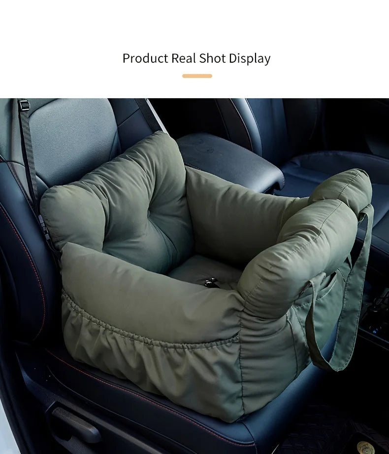 Dog Car Seat with Safety Belt – Non-Slip Washable Travel Carrier for Small Dogs